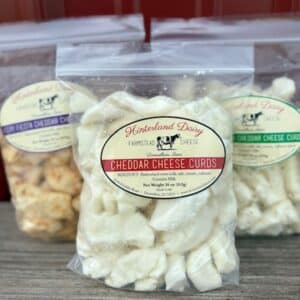 Hinterland Dairy flavored cheese curds in 16 oz packages.